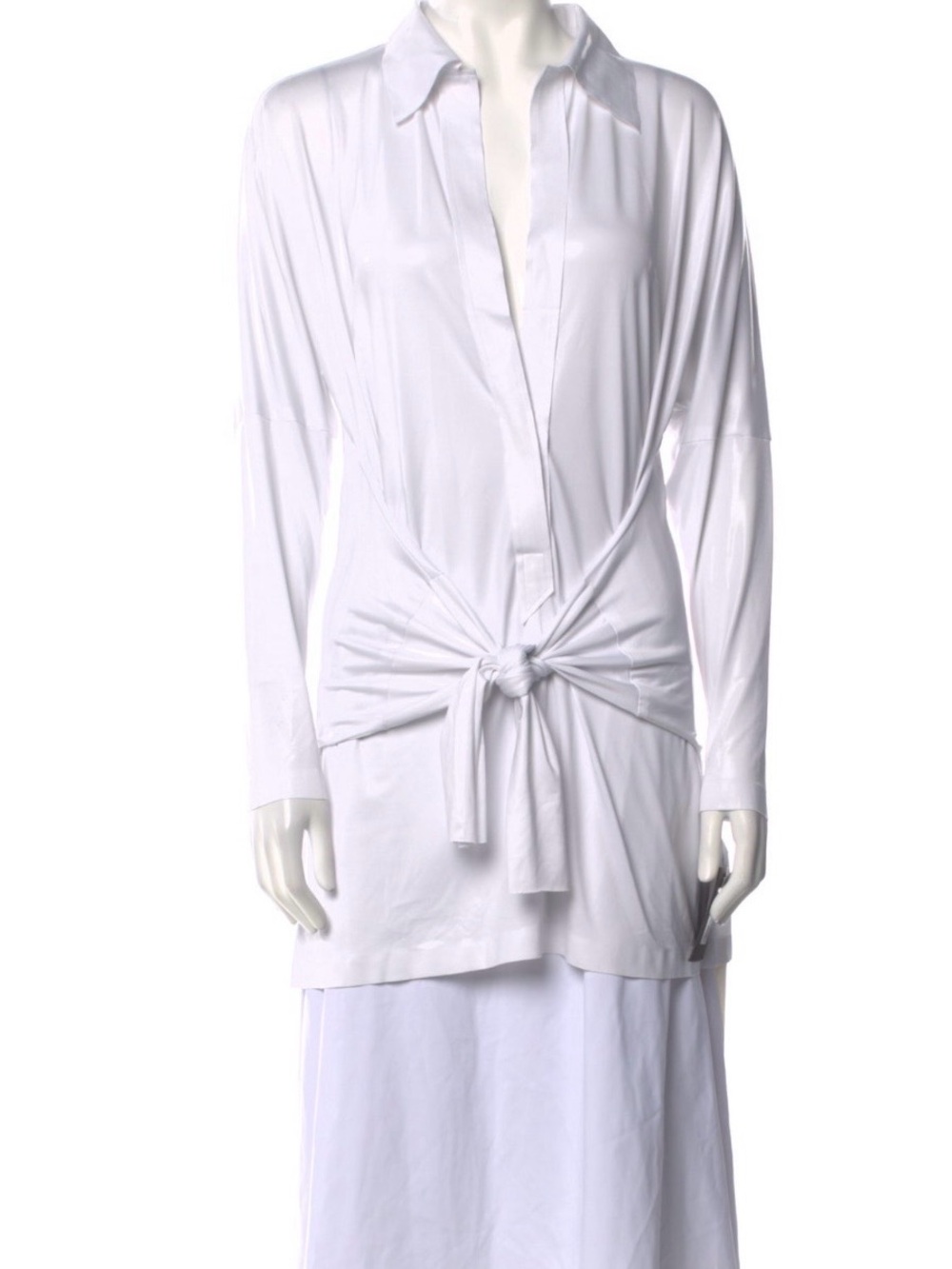 Norma Kamali White Tie-Front Mini Dress